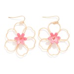 Wholesale wire Acetate Flower Drop Earrings L