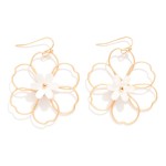 Wholesale wire Acetate Flower Drop Earrings L