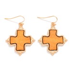 Wholesale wood Metal Plus Cross Earrings L