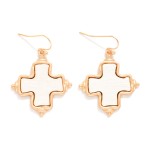 Wholesale wood Metal Plus Cross Earrings L