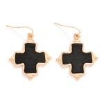 Wholesale wood Metal Plus Cross Earrings L