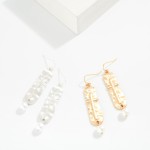 Wholesale d Metal Cross Pearl Drop Earrings L