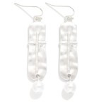 Wholesale d Metal Cross Pearl Drop Earrings L