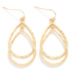 Wholesale hammered Metal Nesting Teardrop Drop Earrings L