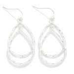 Wholesale hammered Metal Nesting Teardrop Drop Earrings L