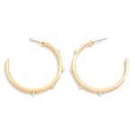 Wholesale pearl Studded Metal Hoop Earrings D