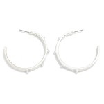 Wholesale pearl Studded Metal Hoop Earrings D