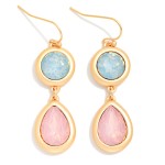 Acetate Circle & Teardrop Drop Earrings 

- Approximately 2" L