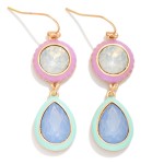 Wholesale crystal Circle Teardrop Drop Earrings L