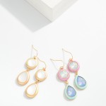 Wholesale crystal Circle Teardrop Drop Earrings L