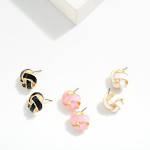 Wholesale knotted Enamel Metal Stud Earrings L