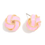 Wholesale knotted Enamel Metal Stud Earrings L