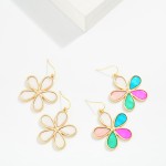 Wholesale pearlescent Flower Drop Earrings L