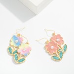 Wholesale glitter Flower Drop Earrings L