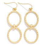Wholesale linked Hammered Metal Ovals Drop Earrings L