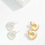 Wholesale hammered Metal Teardrop Post Drop Earrings L