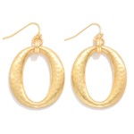 Wholesale hammered Metal Tapered Oval Drop Earrings L