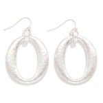 Wholesale hammered Metal Tapered Oval Drop Earrings L