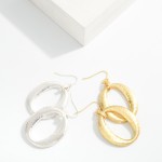 Wholesale hammered Metal Tapered Oval Drop Earrings L