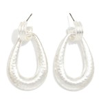Wholesale hammered Metal Teardrop Door Knocker Post Drop Earrings L
