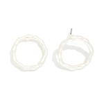 Wholesale wavy Metal Circle Post Drop Earring L