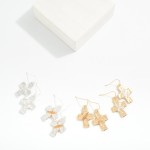 Wholesale wire Wrapped Hammered Metal Cross Drop Earrings L