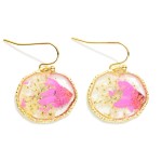 Wholesale circular Flower Resin Drop Earrings L