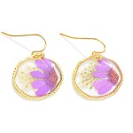 Wholesale circular Flower Resin Drop Earrings L
