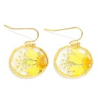 Wholesale circular Flower Resin Drop Earrings L