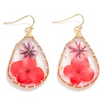 Wholesale teardrop Resin Flower Drop Earrings L