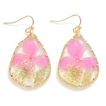 Wholesale teardrop Resin Flower Drop Earrings L