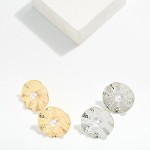 Wholesale large Hammered Metal Pearl Post Drop Earrings L