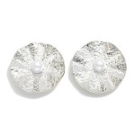 Wholesale large Hammered Metal Pearl Post Drop Earrings L