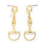 Wholesale linked Metal Horsebits Post Drop Earrings L