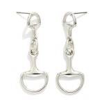 Wholesale linked Metal Horsebits Post Drop Earrings L