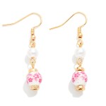 Wholesale chinosorie Bead Pearl Beaded Drop Earrings L