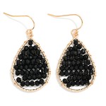Wholesale wire Wrapped Beaded Teardrop Drop Earrings L