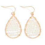 Wholesale wire Wrapped Beaded Teardrop Drop Earrings L