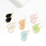 Wholesale wire Wrapped Beaded Teardrop Drop Earrings L