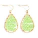 Wholesale wire Wrapped Beaded Teardrop Drop Earrings L