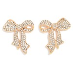 Wholesale rhinestone Studded Bow Post Drop Earrings L