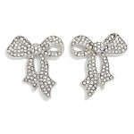 Wholesale rhinestone Studded Bow Post Drop Earrings L