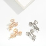 Wholesale rhinestone Studded Bow Post Drop Earrings L