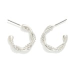 Wholesale double Twist Metal Hoop Earrings D