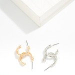 Wholesale double Twist Metal Hoop Earrings D