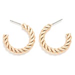 Wholesale flat Twisted Metal Hoop Earrings D