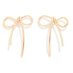 Wholesale metal Knotted Bow Post Drop Earrings L