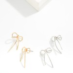 Wholesale metal Knotted Bow Post Drop Earrings L