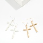 Wholesale worn Metal Cross Drop Earrings L