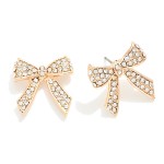 Wholesale rhinestone Studded Bow Drop Earring L